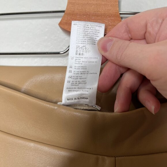 Wolford Womens Camel Brown Faux Leather Leggings EU 38 UK 10 USA 8 - Picture 8 of 11